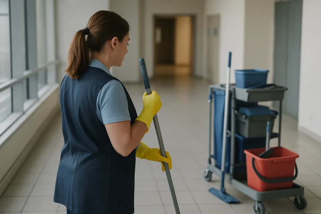 Un technicien effectuant un nettoyage approfondi dans un appartement à CRAON.