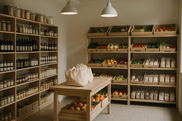 Intérieur d'un commerce propre et bien organisé à Château-Gontier-sur-Mayenne